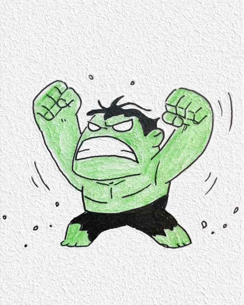 How to draw hulk cute