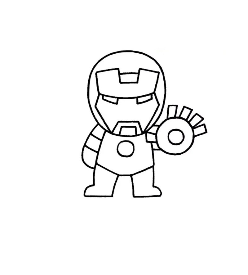 How to draw iron man easy 7