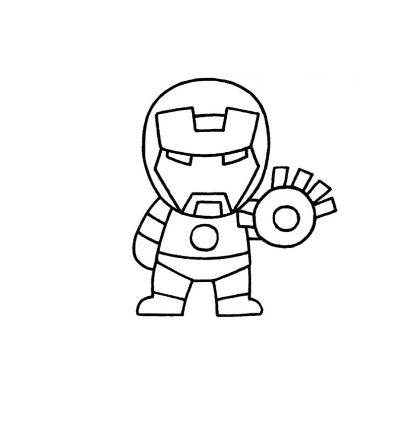How to draw iron man easy 8
