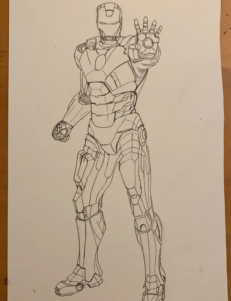 How to draw iron man step by step 1