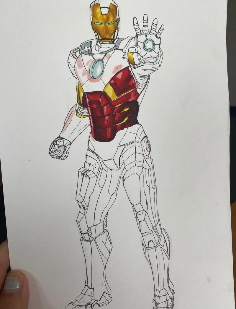 How to draw iron man step by step 2