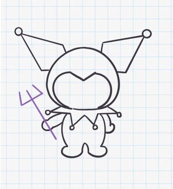 How to draw kuromi step by step 7
