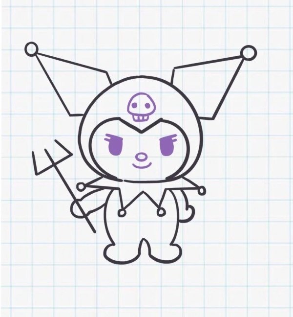 How to draw kuromi step by step 8