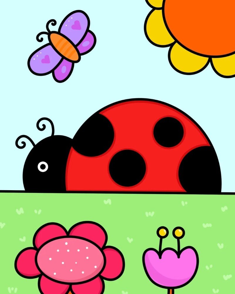 How to draw lady bird beautiful