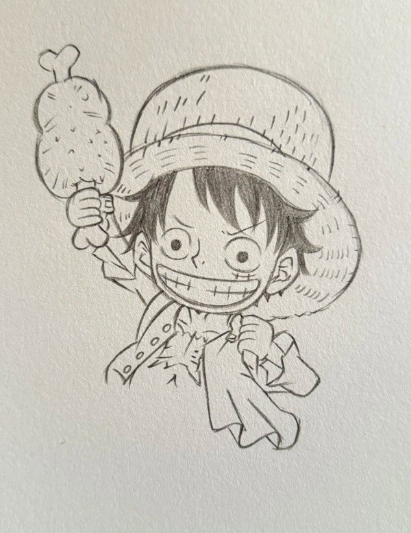 How to draw Luffy easy 4