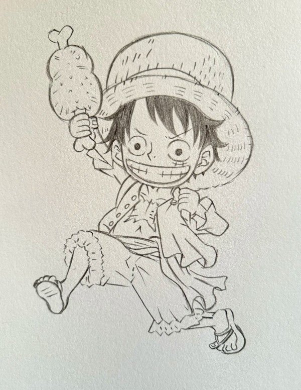 How to draw Luffy easy 5