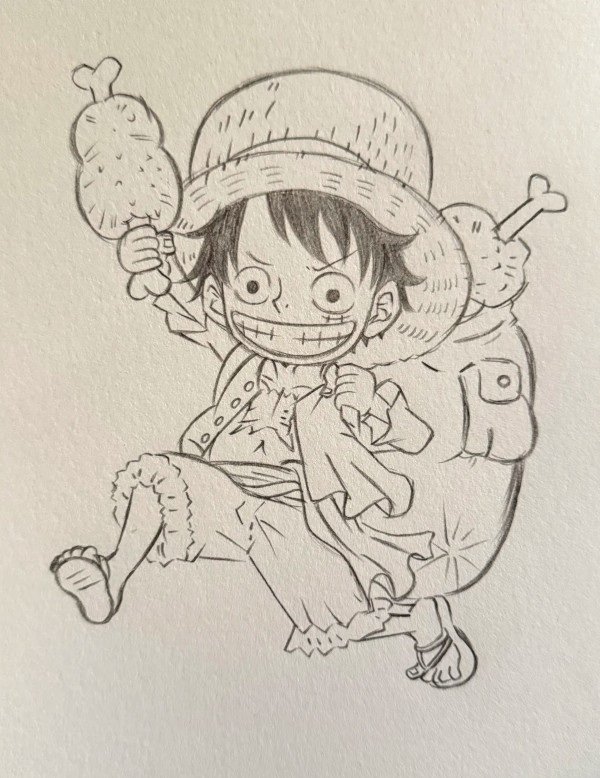 How to draw Luffy easy