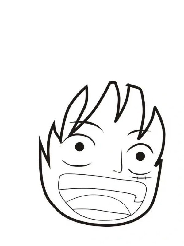 How to draw Luffy step by step 4