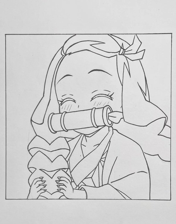 How to draw nezuko easy 7