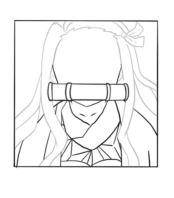 How to draw nezuko step by step 4