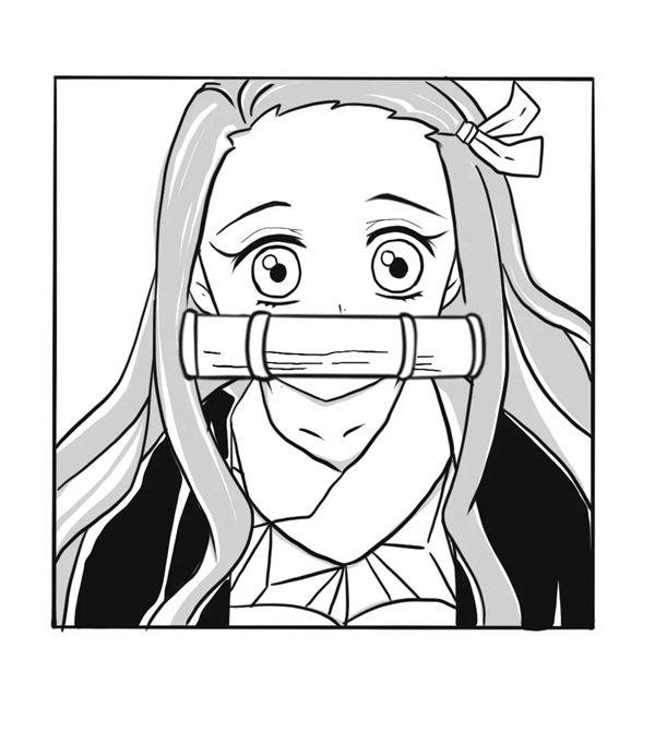 How to draw nezuko step by step 7