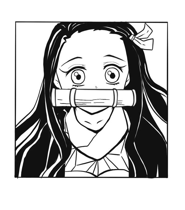 How to draw nezuko step by step