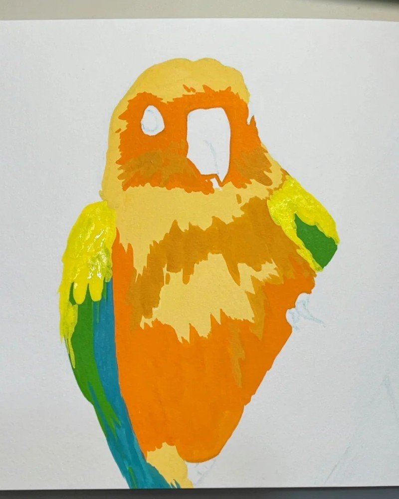 How to draw a bird Parrot cute 2