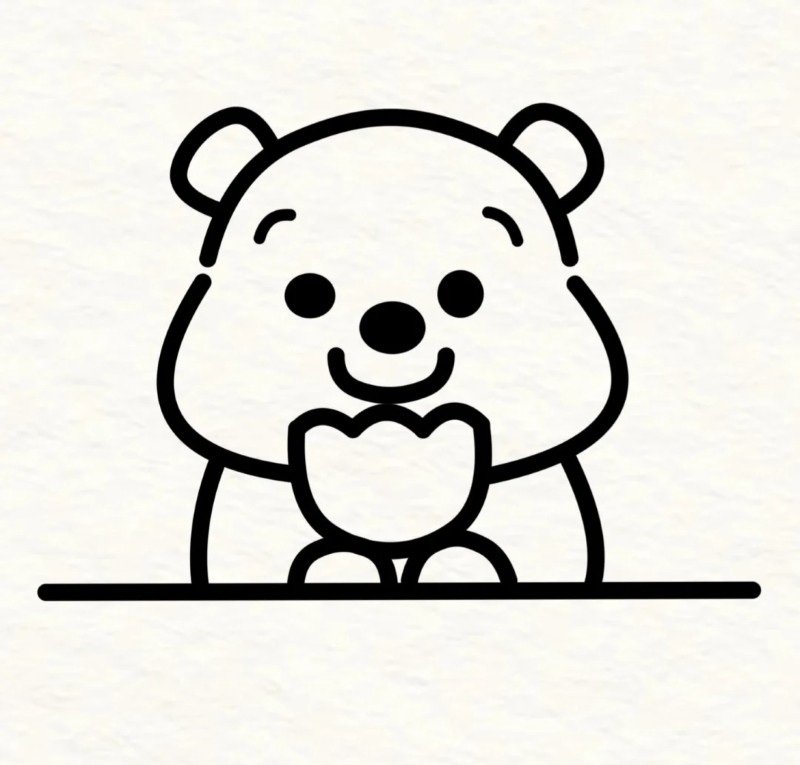 How to draw pooh bear 4