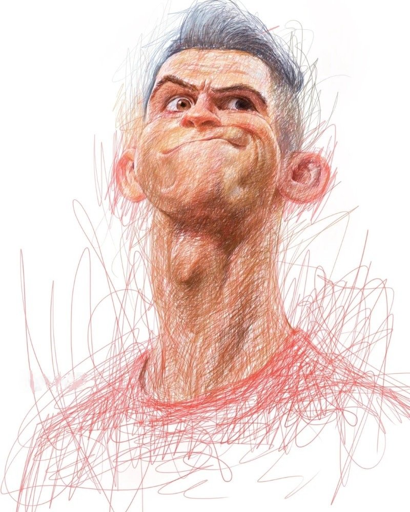 How to draw Ronaldo easy