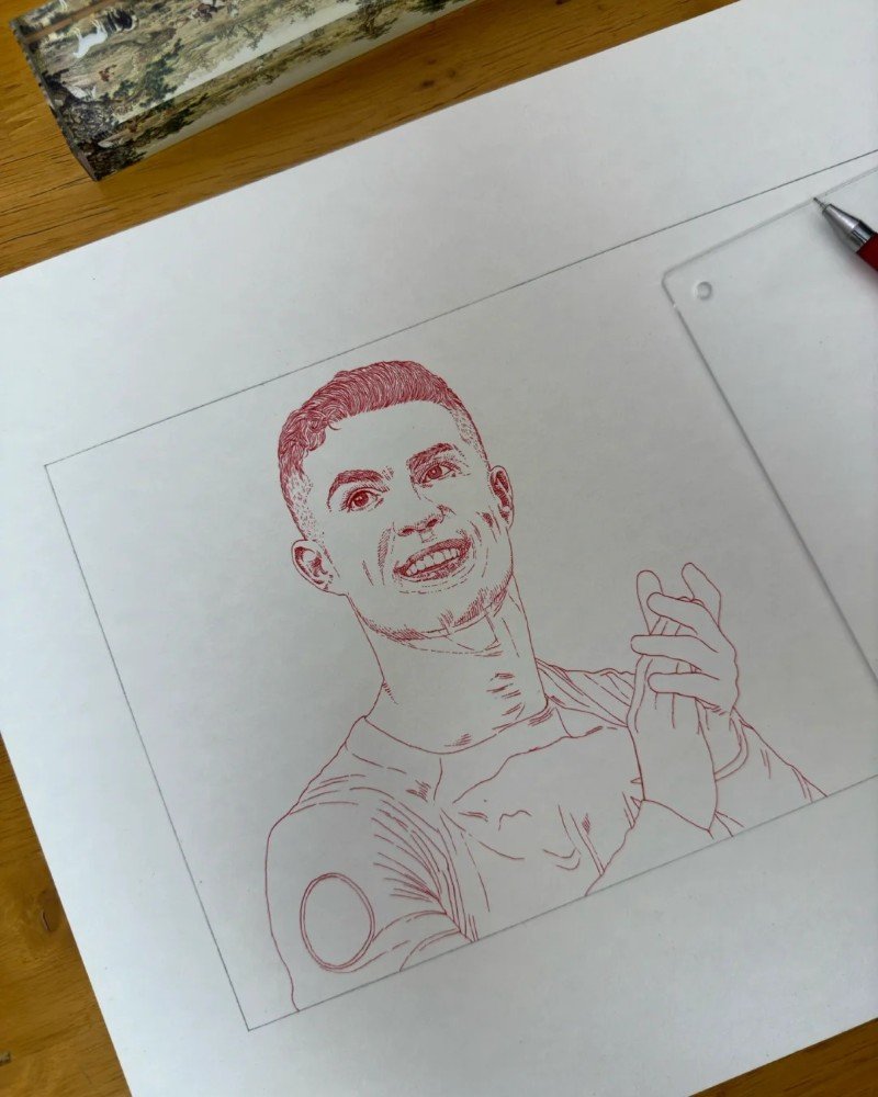 How to draw Ronaldo step by step 1
