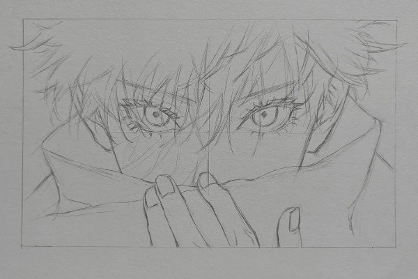 How to draw Satoru Gojo 3