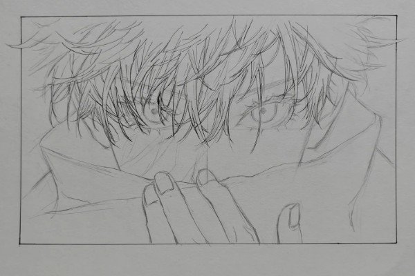 How to draw Satoru Gojo 5