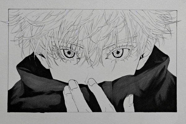 How to draw Satoru Gojo 7