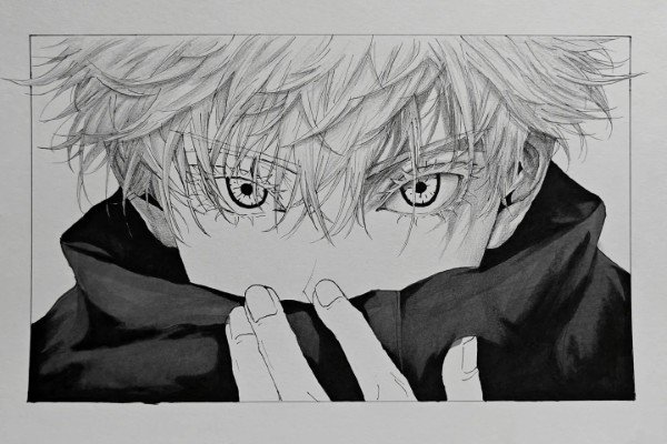 How to draw Satoru Gojo 8