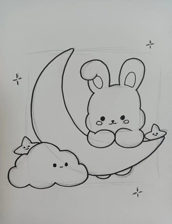 How to draw simple clouds 3