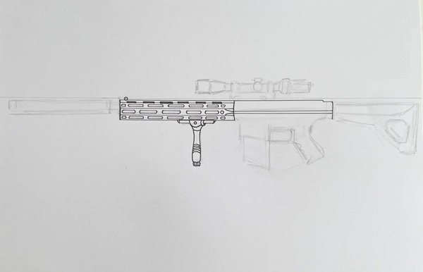 How to draw simple gun 2