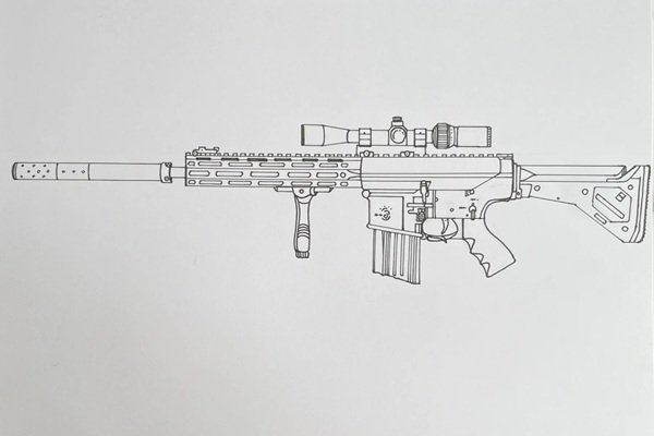 How to draw simple gun