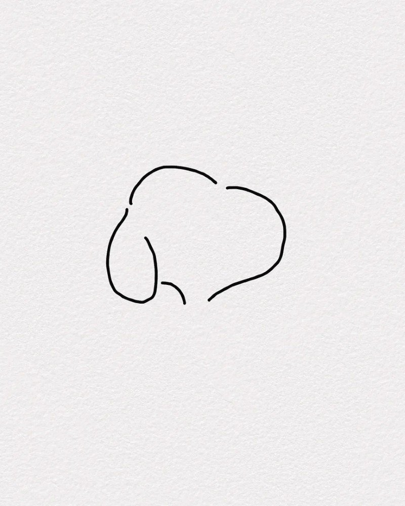How to draw Snoopy cute 1