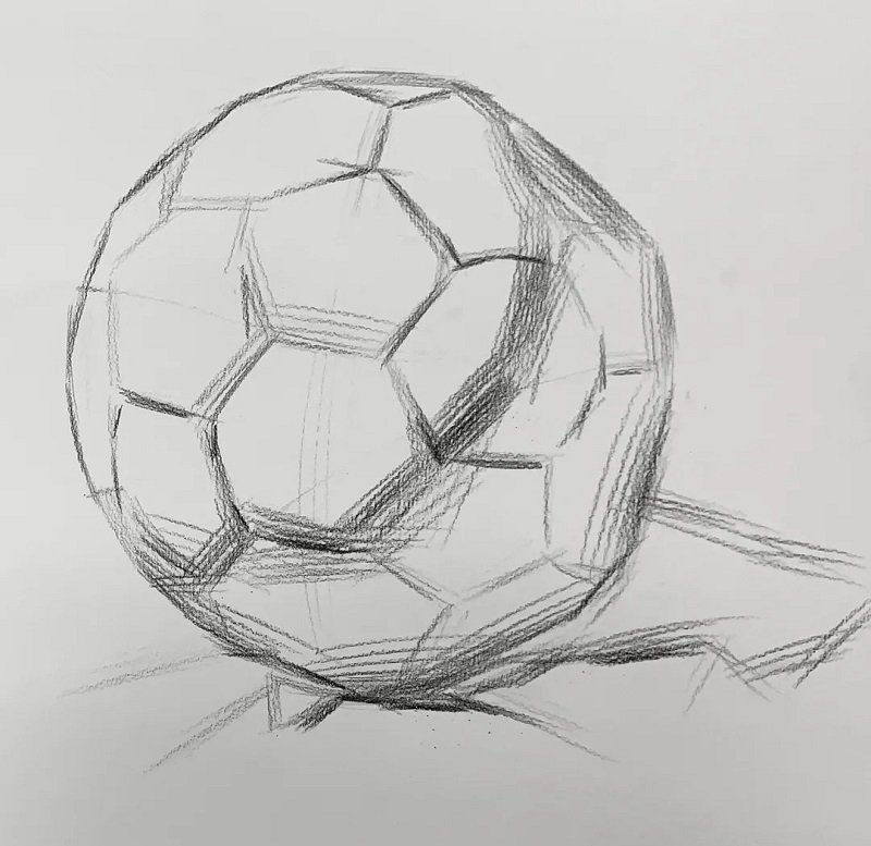 How to draw soccer ball​ easy step by step 1