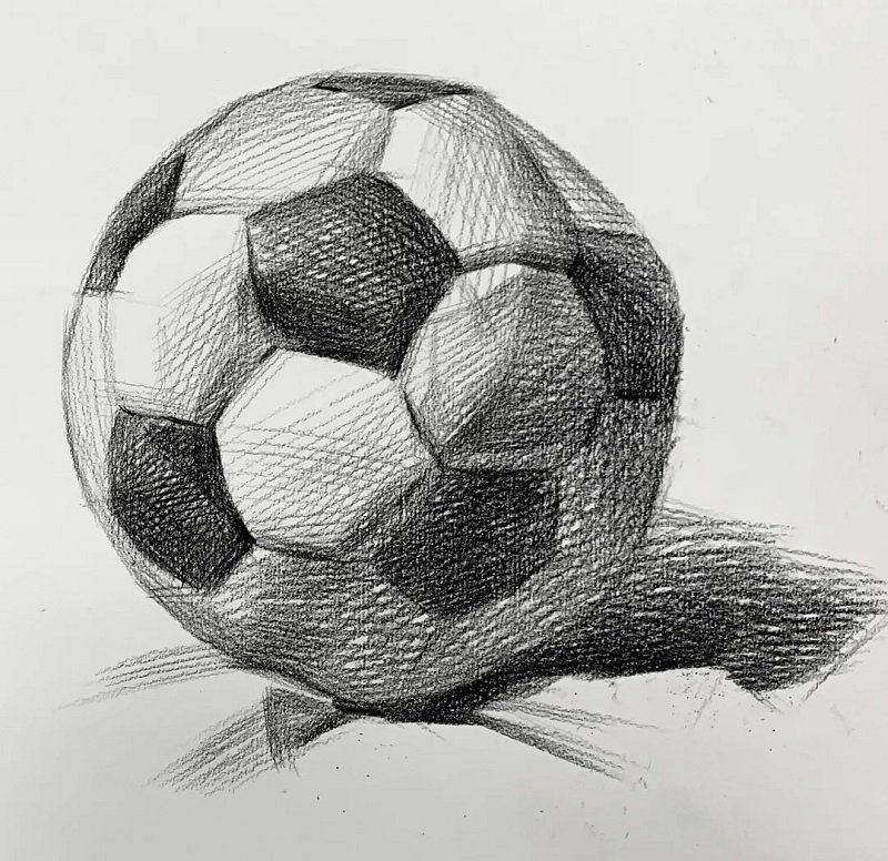 How to draw soccer ball​ easy step by step 3