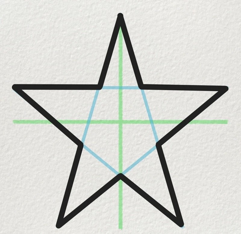 How to draw star step by step 6