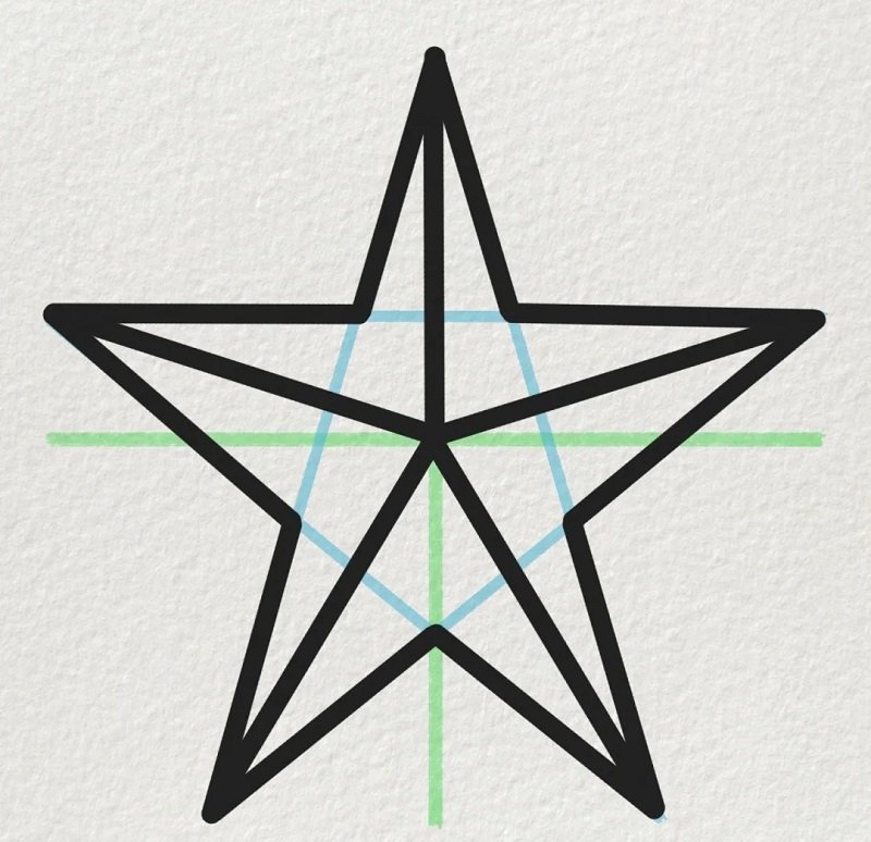 How to draw star step by step 7