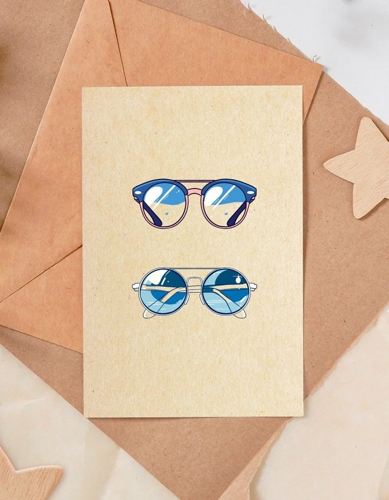 How to draw easy sunglasses 5