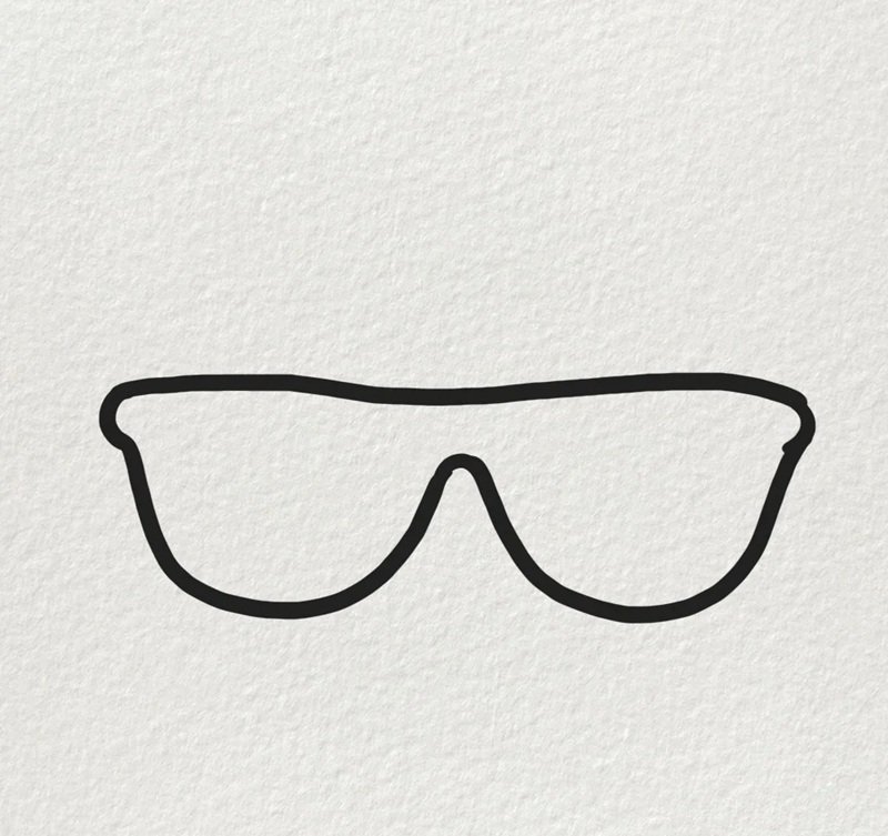 How to draw sunglasses easy 2