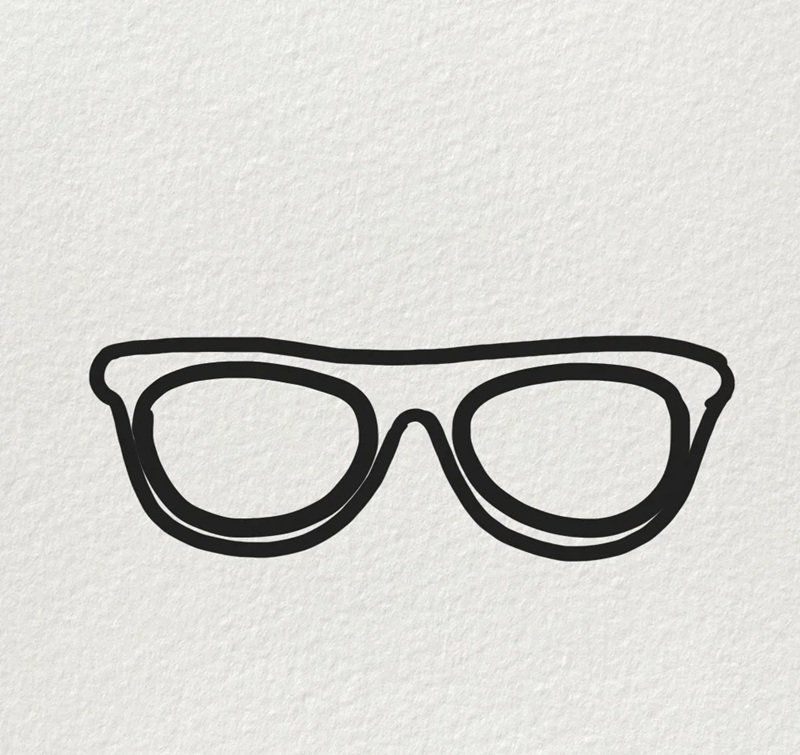 How to draw sunglasses easy 3