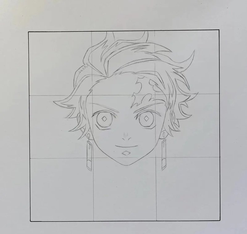 How to draw Tanjiro 3