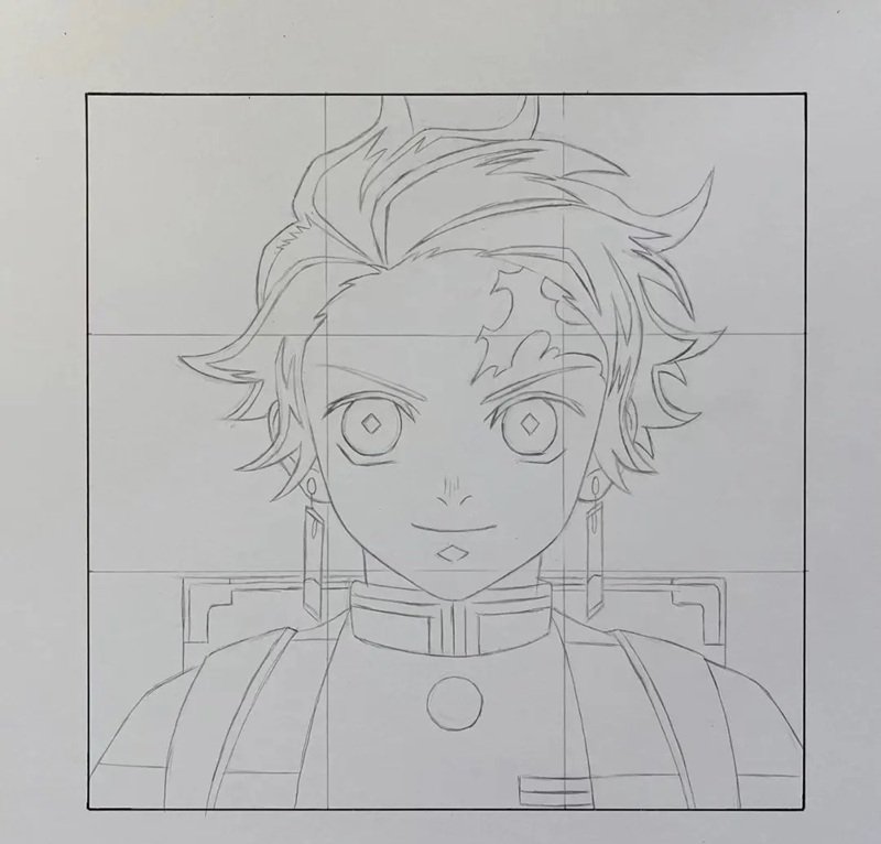 How to draw Tanjiro 4