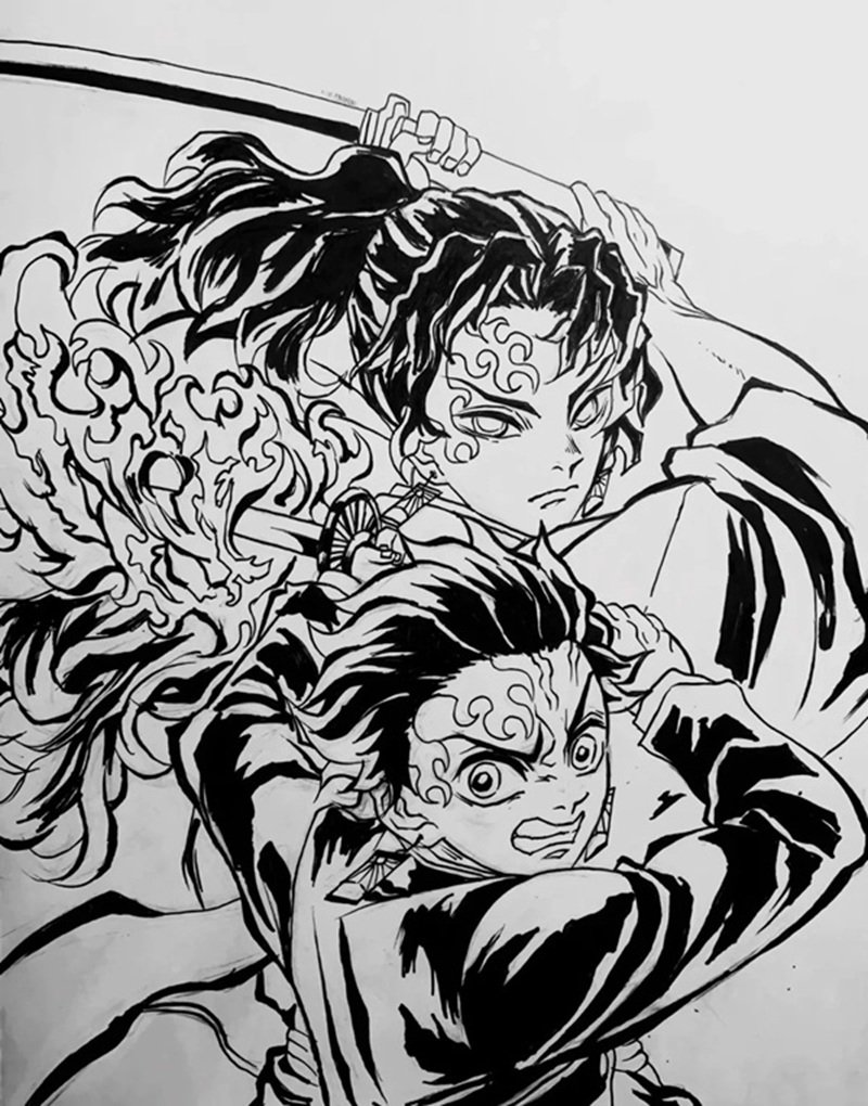 How to draw Tanjiro beautiful 4