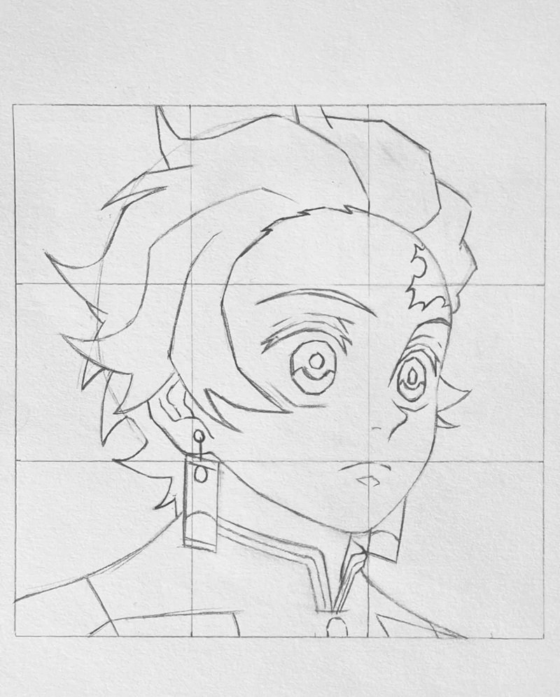 How to draw Tanjiro easy 6