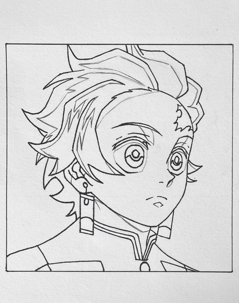 How to draw Tanjiro easy 8
