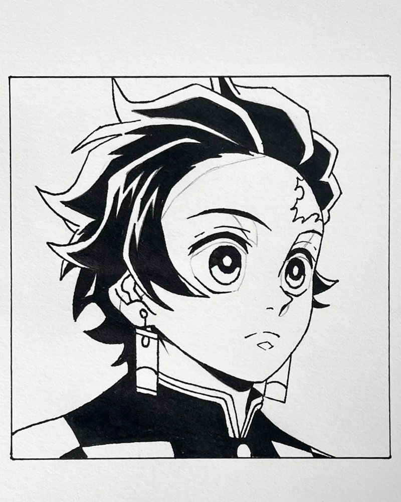 How to draw Tanjiro easy 9