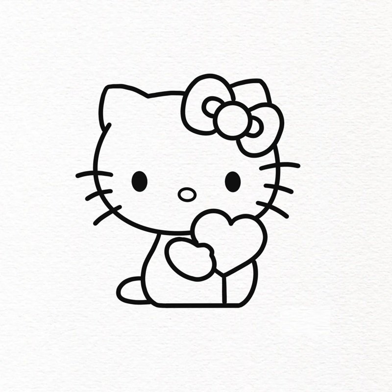 How to draw the hello kitty cute 6