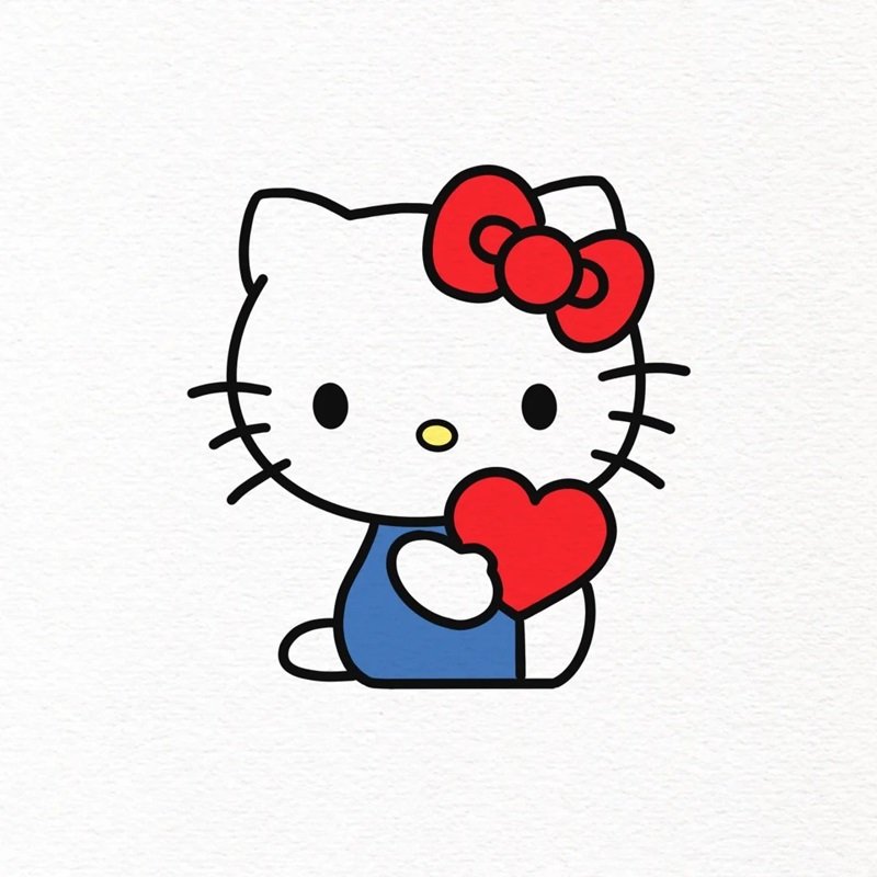 How to draw the hello kitty cute