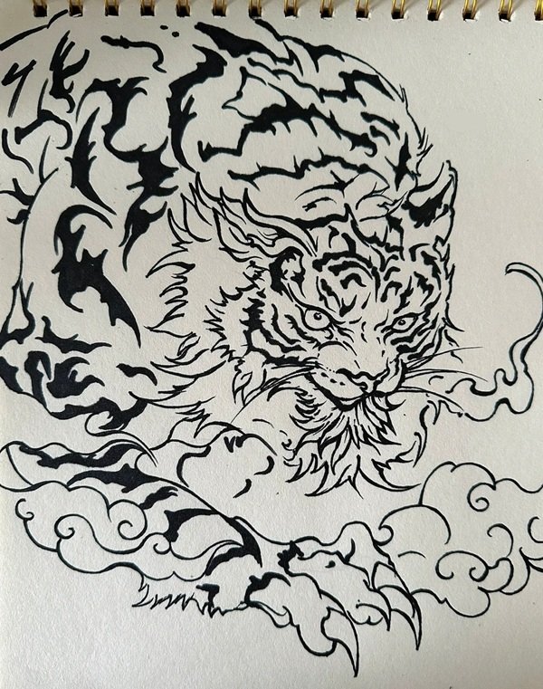 How to draw the tiger step by step 10