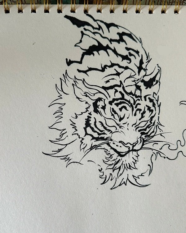 How to draw the tiger step by step 7