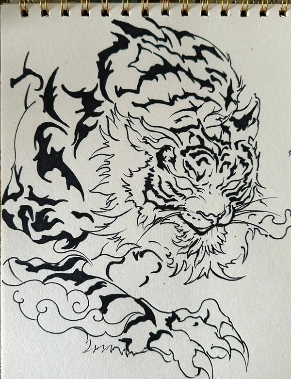 How to draw the tiger step by step 8