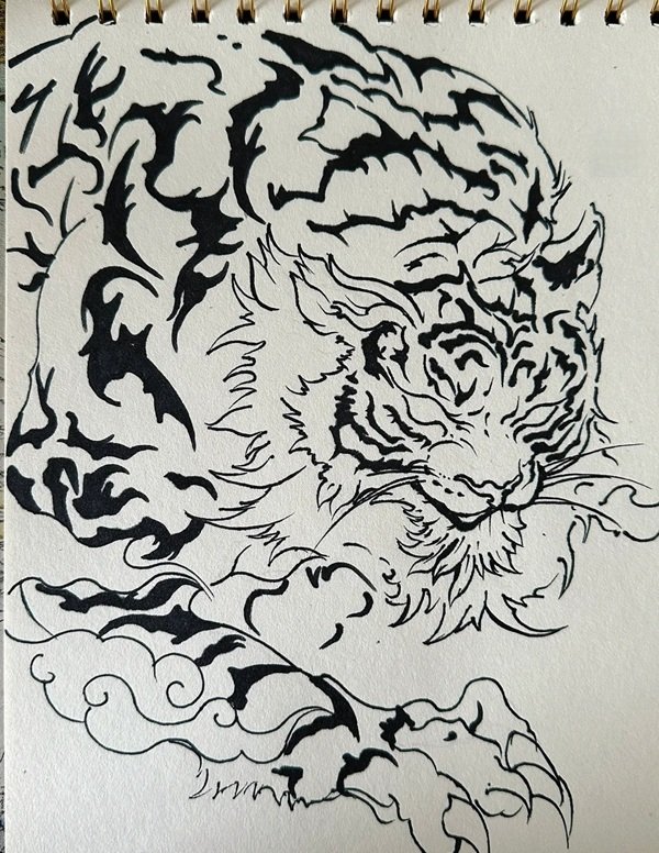 How to draw the tiger step by step 9