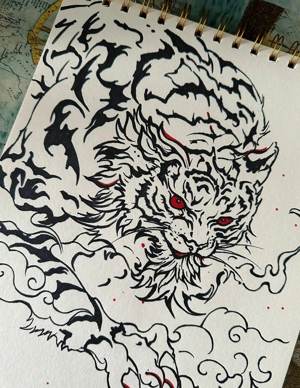 How to draw the tiger step by step