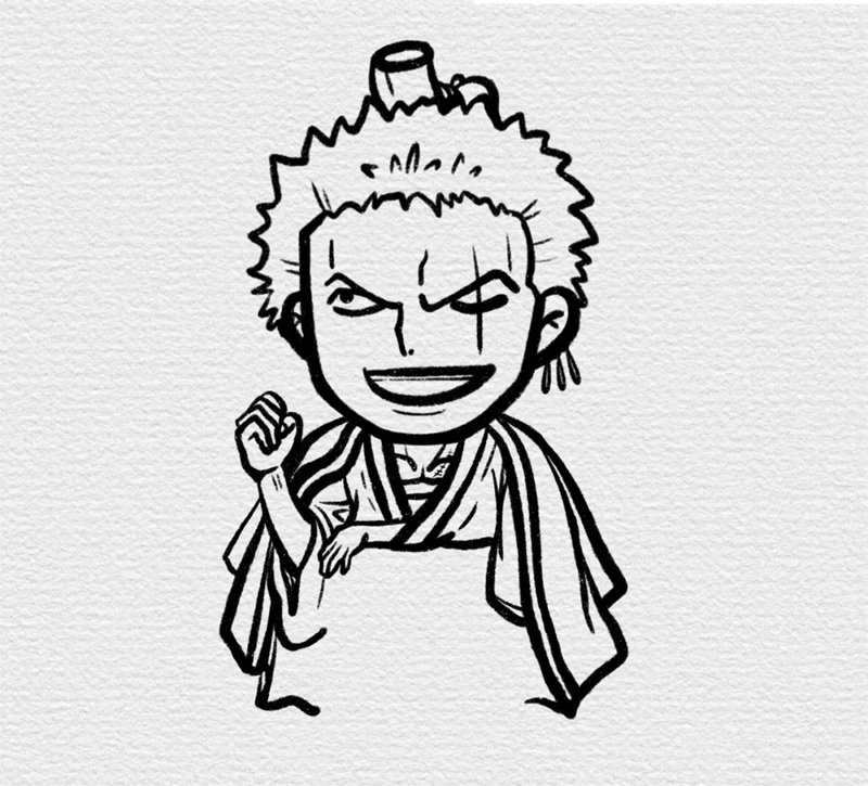 How to draw zoro easy 3