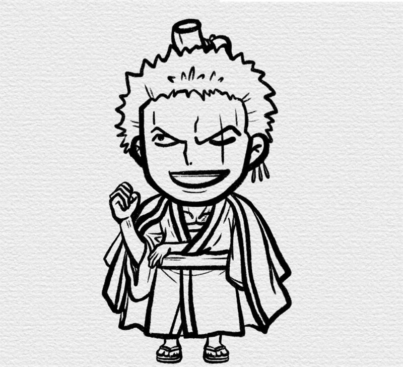 How to draw zoro easy 4